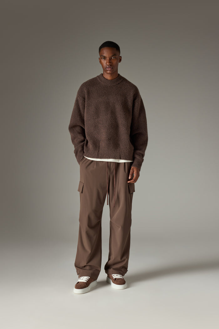 COPYRIGHT BRUSHED KNIT JUMPER - BROWN