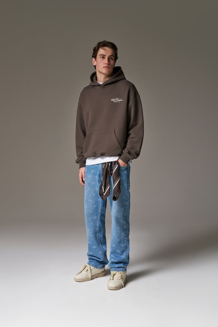 COPYRIGHT MULTI GRAPHIC HOODIE - BROWN