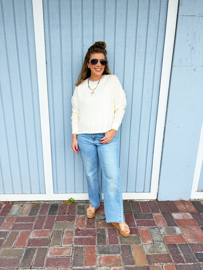 Cross Detail Open Back Long-sleeve Top