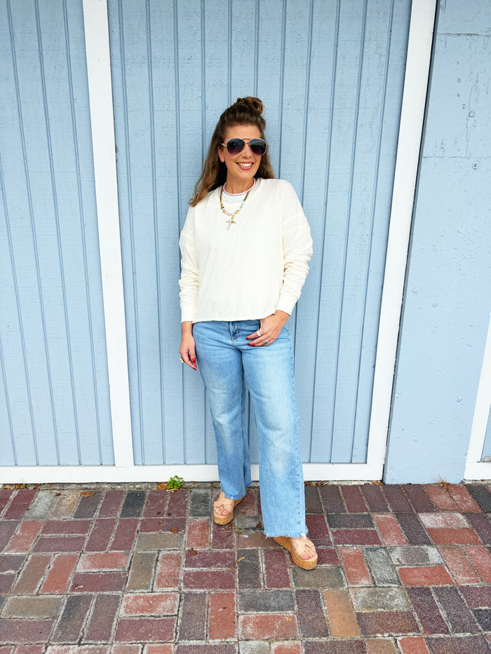 Cross Detail Open Back Long-sleeve Top