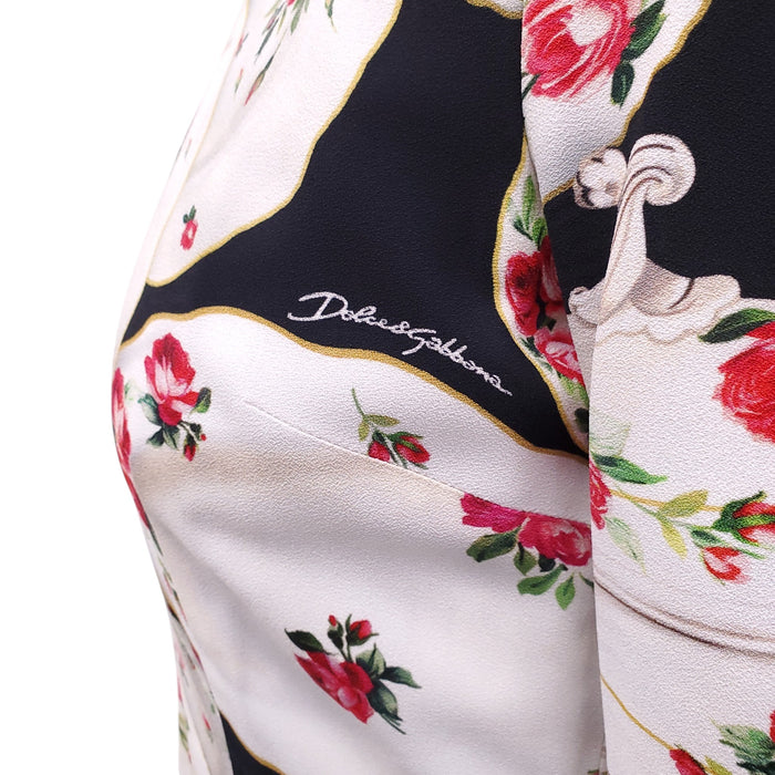 DOLCE & GABBANA CHINA TABLEWEAR PATTERNED DRESS - SIZE 46