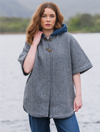 Donegal Tweed Cape with Aran Collar - Mallard #color_mallard