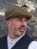 Donegal Tweed Men's Driving Cap - Brown - Army S -en #color_brown