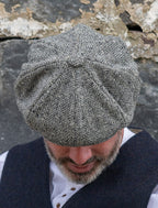 Donegal Tweed Men's Driving Cap - Silver #color_silver