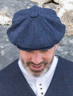 Donegal Tweed Men's Driving Cap - Navy #color_navy