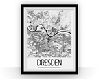 Dresden Map Poster - germany Map Print - Art Deco Series