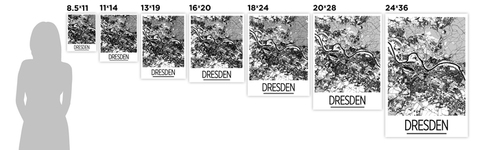 Dresden Map Poster - germany Map Print - Art Deco Series