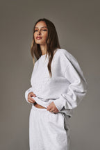 EMBOSSED SWEATSHIRT - GREY MARL
