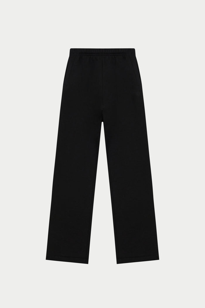 EMBROIDERED CREST RELAXED JOGGERS - BLACK
