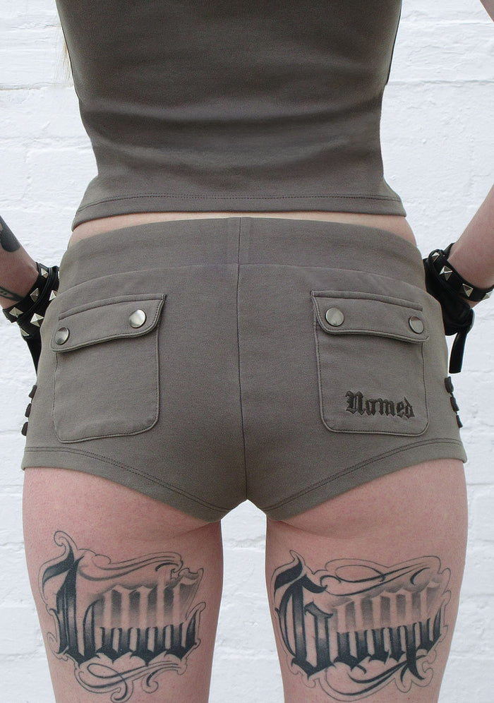 ENIGMA MILITARY MICRO RACER SHORTS WASHED ARMY GREEN