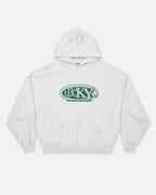 FORTUNE HOODIE PALE GREY - pale grey graphic print hoodie, front view - Cold Culture