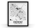 Fremont Map Poster - usa Map Print - Art Deco Series