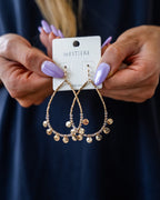 Gold and Champagne Beaded Teardrop Earrings Crystals Trading Inc.