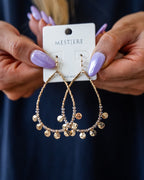 Gold and Champagne Beaded Teardrop Earrings Crystals Trading Inc.