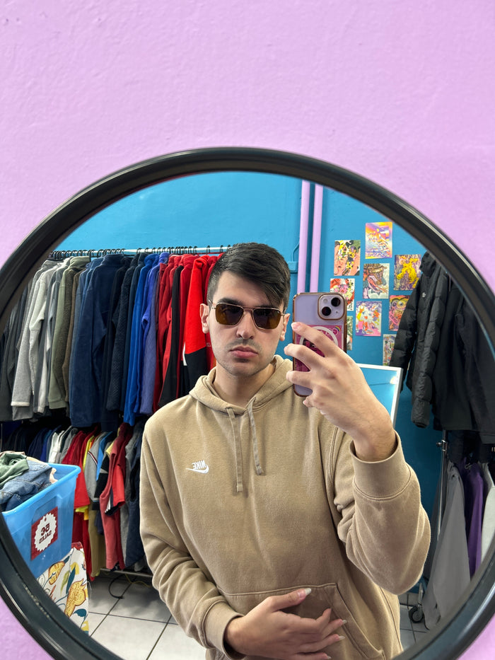 Gold Lightweight Metal Skeleton Glasses with Mustard Tint