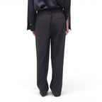 GUIZIO BLACK WIDE LEG TROUSERS - SIZE L