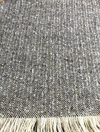 Handwoven Ladies Tweed Fringed Poncho -Granite detail #color_granite