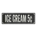 Ice Cream shabby chic black chalkboard metal sign with vintage parlor lettering