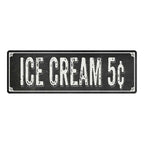 Ice Cream shabby chic black chalkboard metal sign with vintage parlor lettering