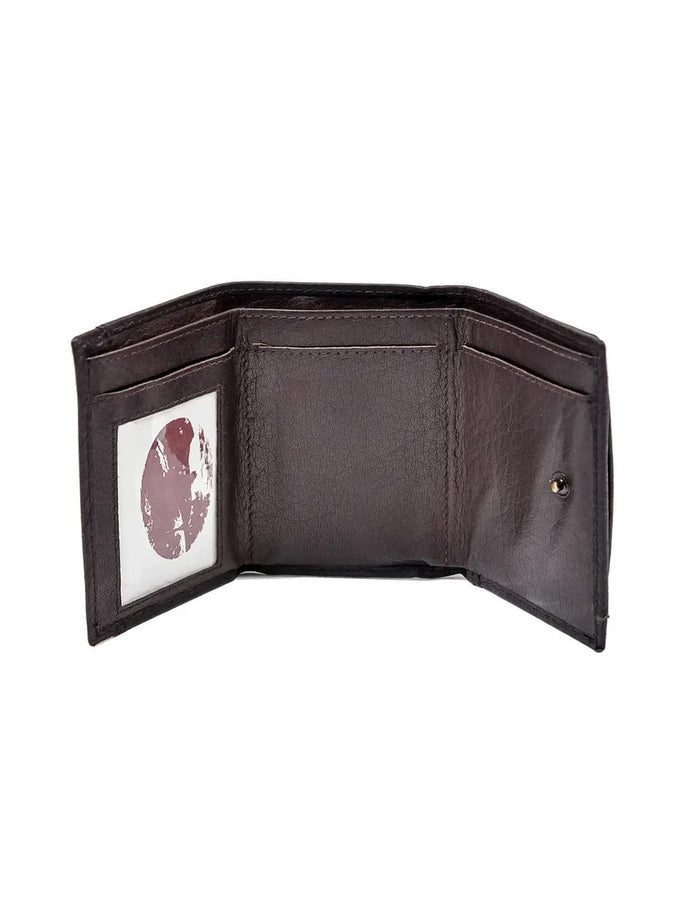 Irish Leather Trifold Purse With Coin Pouch - Brown #color_brown
