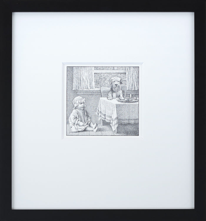 Jenny at the Table by Maurice Sendak Vintage Print Framed in Black - Special Edition, by Museums.Co