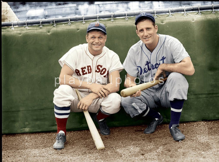 Jimmie Foxx & Hank Greenberg Colorized 8x10 Print