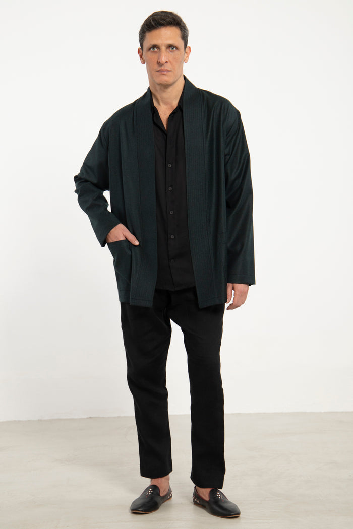 Khaled Wool & Cashmere Teal Jacket