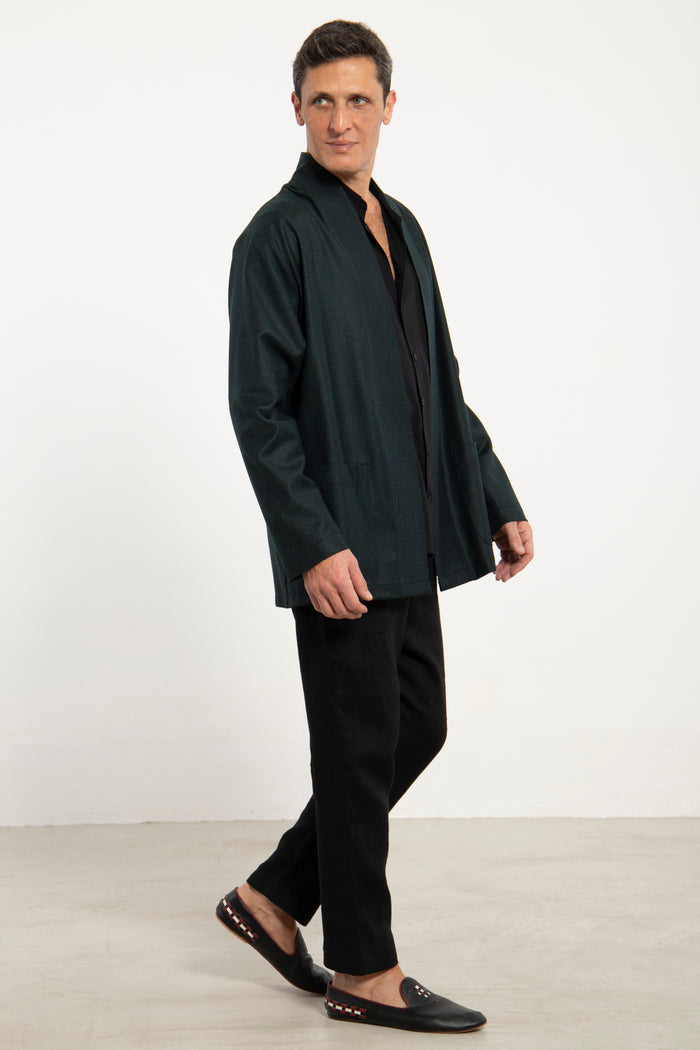 Khaled Wool & Cashmere Teal Jacket