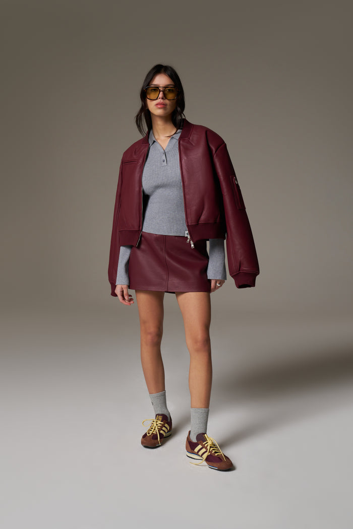 KNITTED RIBBED BUTTON THROUGH TOP - GREY MARL