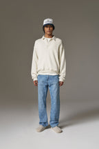 LASER PRINT EMBLEM JEANS - BLUE WASH