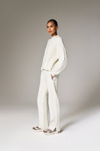 LAUNDERED CLASSICS STRAIGHT LEG JOGGERS - ECRU