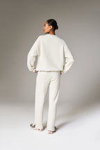 LAUNDERED CLASSICS STRAIGHT LEG JOGGERS - ECRU