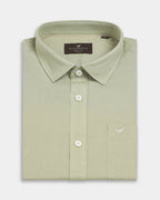 Light Green Half Sleeve Linen Solid Shirt - Cleo