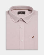 Light Pink Half Sleeve Linen Solid Shirt - Cleo