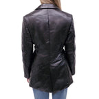 LOEWE BLACK LEATHER PADDED TRENCH COAT - SIZE M