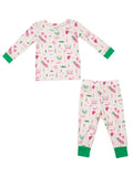 Long-Sleeve Loungewear Set - Golf Club Pink (8) - Wee Bee Baby Boutique