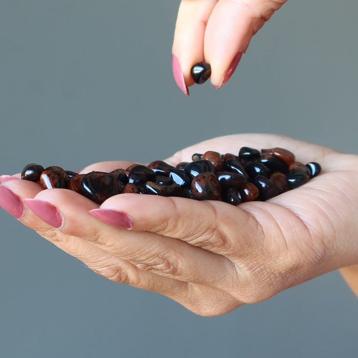 mahogany obsidian tumbled stones