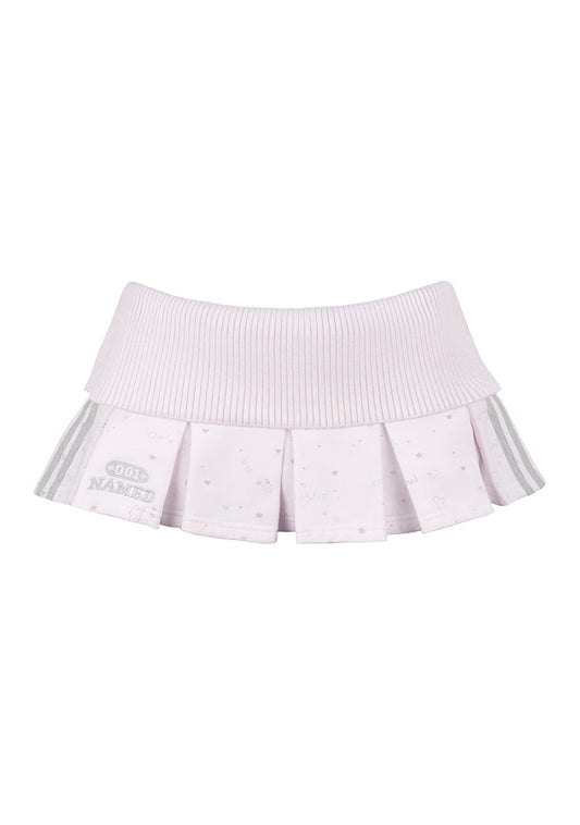 MALFUNCTION SPORTY PLEATED MINI SKIRT BABY PINK