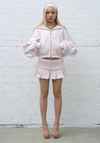 MALFUNCTION SPORTY PLEATED MINI SKIRT BABY PINK