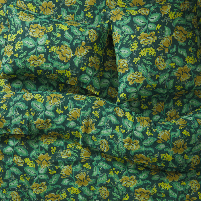 Margot Linen Sheets - Forest Flat Sheet / Single