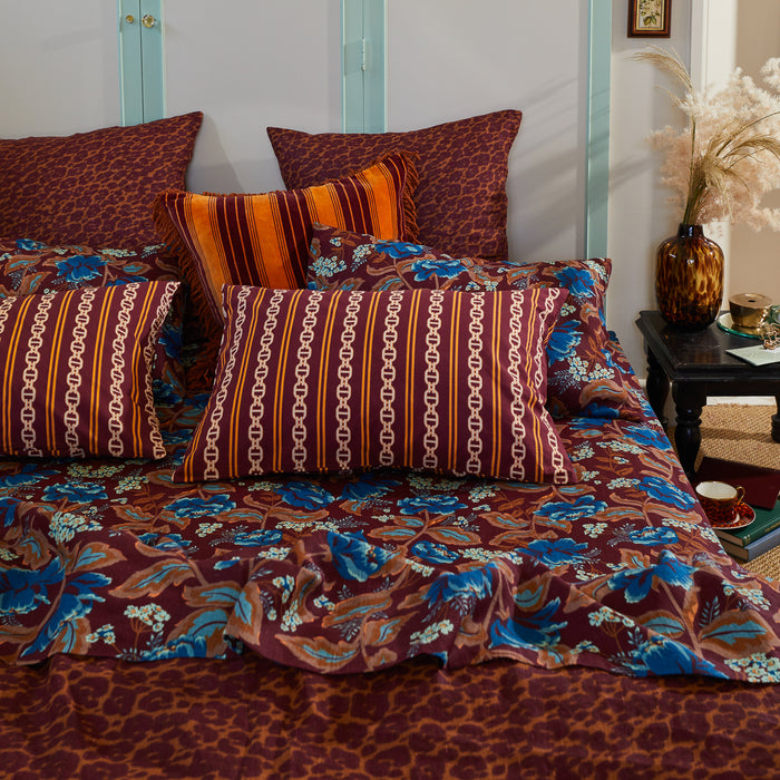 Margot Linen Sheets - Mahogany Flat Sheet / Queen