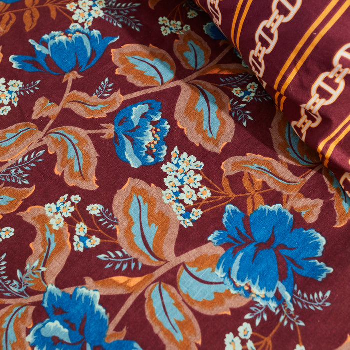 Margot Linen Sheets - Mahogany Flat Sheet / Queen