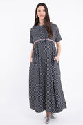 Marie Cotton Black Dress
