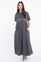 Marie Cotton Black Dress