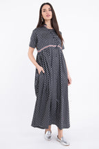Marie Cotton Black Dress