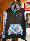 MEDIUM: Hypnagogia PULLOVER with Black silver tipped Faux Fur in the hood