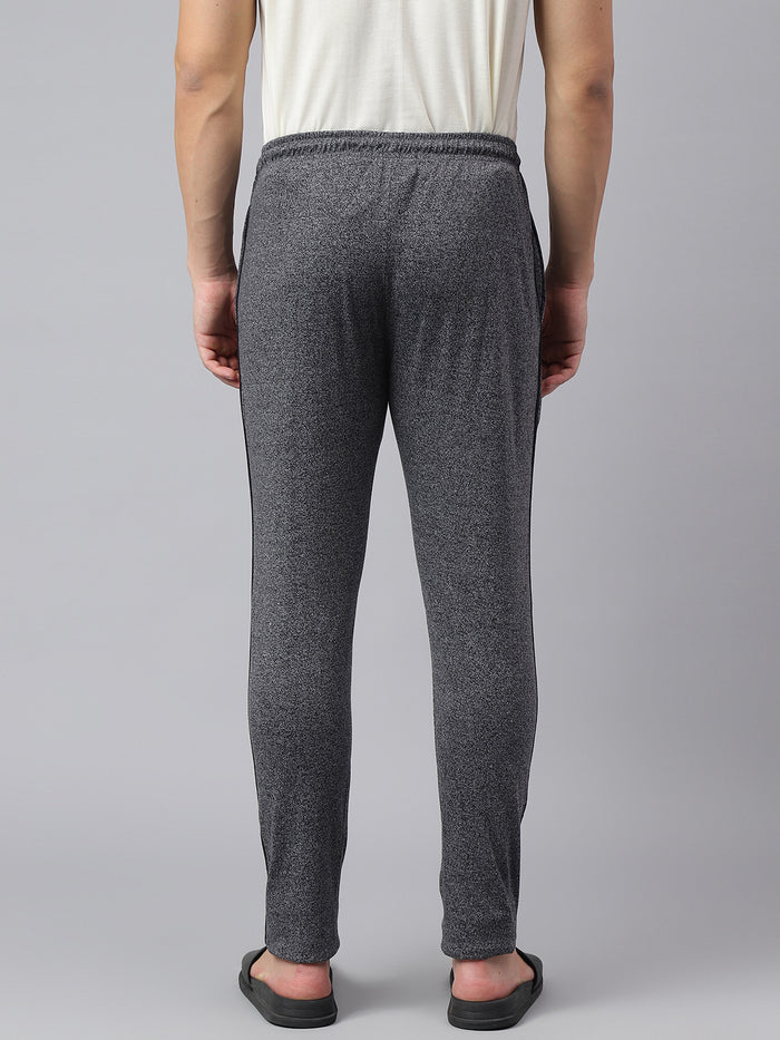 Men Grey Slim Fit Mid Rise Track Pant