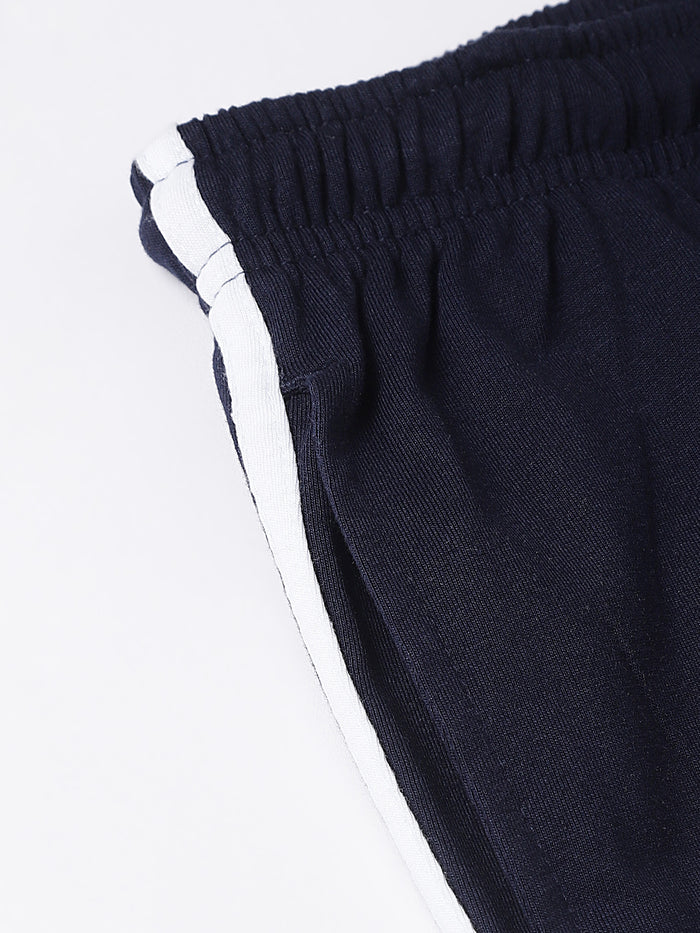 Men Navy Regular Fit Mid Rise Track Pant