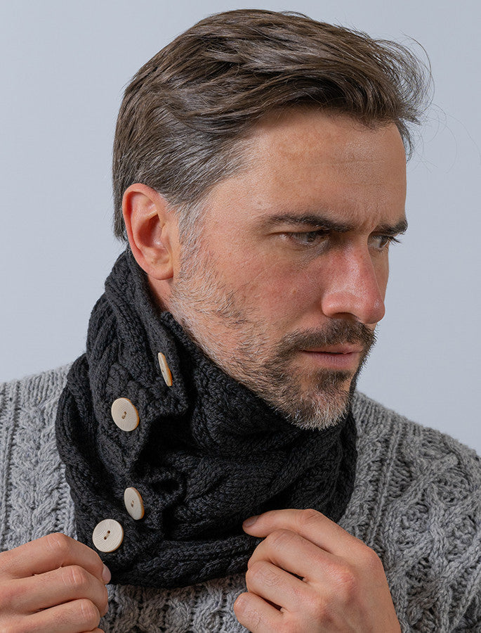 Men's Aran Merino Buff- Black #color_black