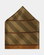 Mustard Printed 100% Silk Pocket Square - Banff